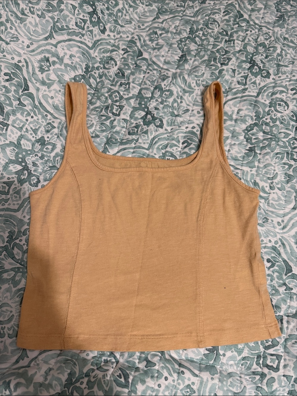 aerie Cropped Ribbed Tank Top - Beige Tan